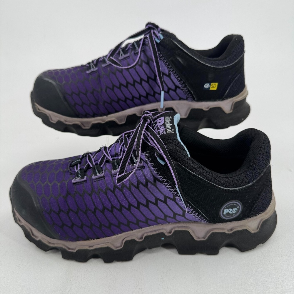 Timberland Pro A1791 Work Shoes WOMENS Black Purple Lace Up Comp Toe SIZE 9 - Picture 2 of 15